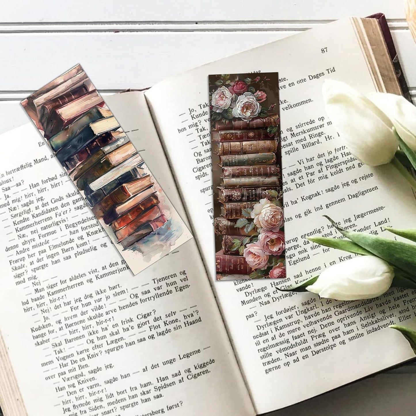 60 Pcs Vintage Book Floral Bookmarks, Cute Animal Book Marks for Reading Women Kids, Book Lover Gifts, Cute Aesthetic Bulk Bookmark Bulk, Classroom Rewards and Bookish Gift