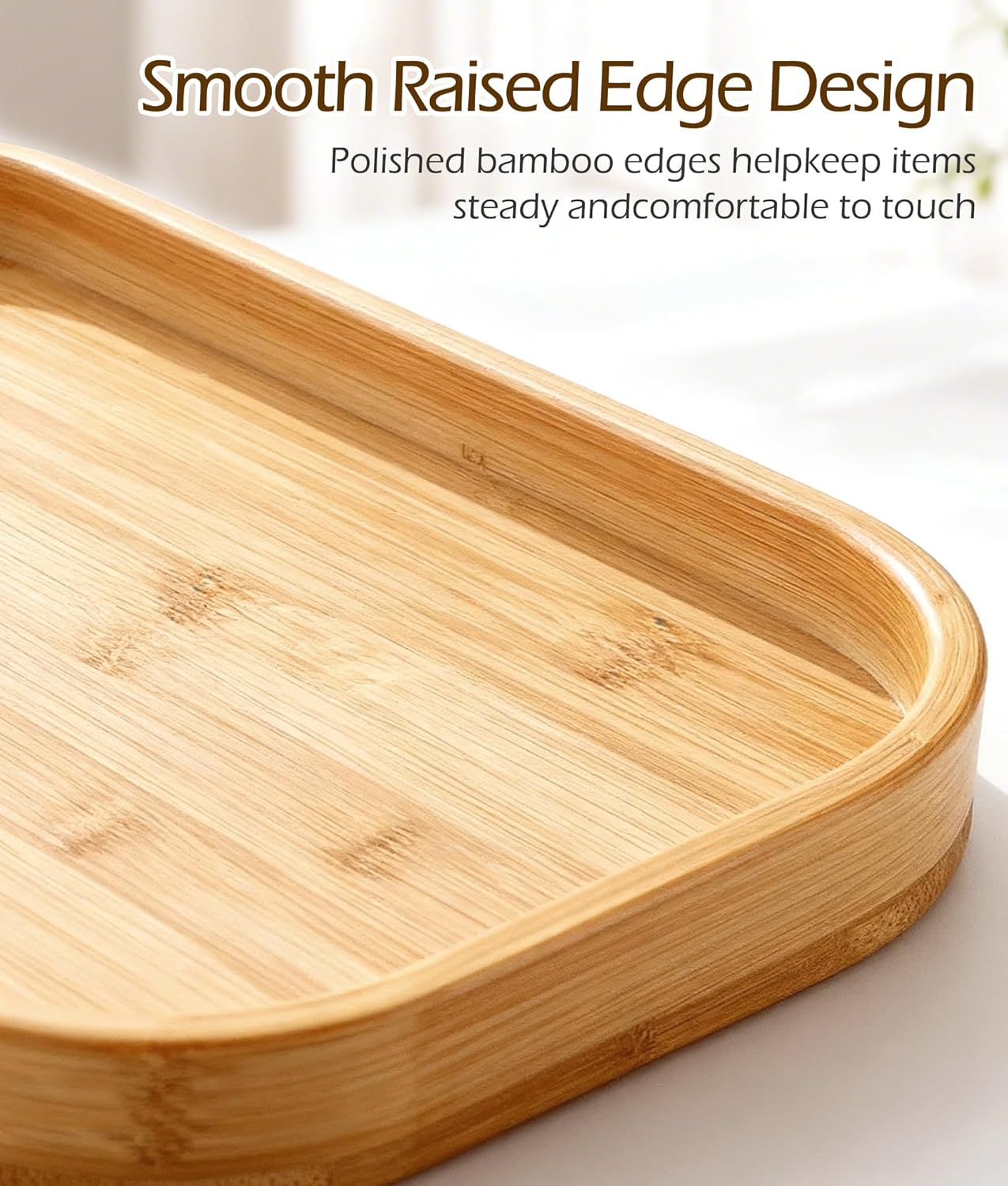 Bamboo Couch Arm Tray Table, Adjustable Clip-On Sofa Armrest Tray with Support Leg & Non-Slip Pads, 3-in-1 Serving Tray Fits Wide & Narrow Couch Arms for Drinks, Snacks, Remote