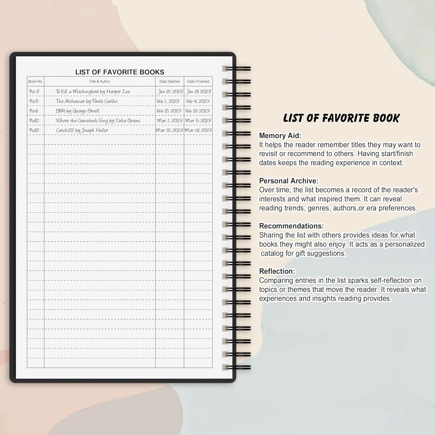 snootion Reading Journal - Book Journal Reading Log for Review and Track Your Reading Progress - Gift Book Accessories for Book Lovers and Voracious Readers-52 Books, A5 Size (Black Golden)