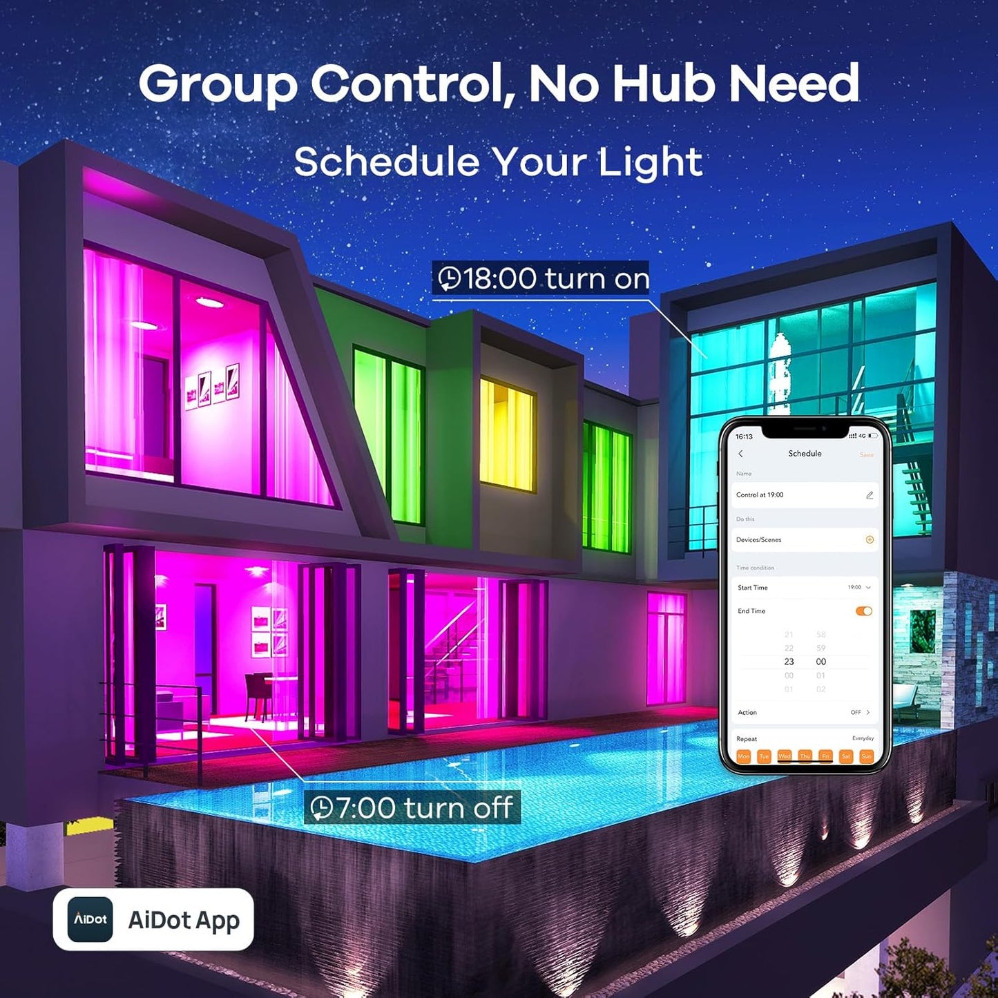 Linkind Smart Light Bulbs, Smart Bulb That Work with Alexa & Google Home, LED Light Bulbs Color Changing, 104 Preset Scene, Music Sync, A19 E26 2.4GHz RGBTW WiFi Bluetooth Light Bulb 60W, 800LM, 4Pack
