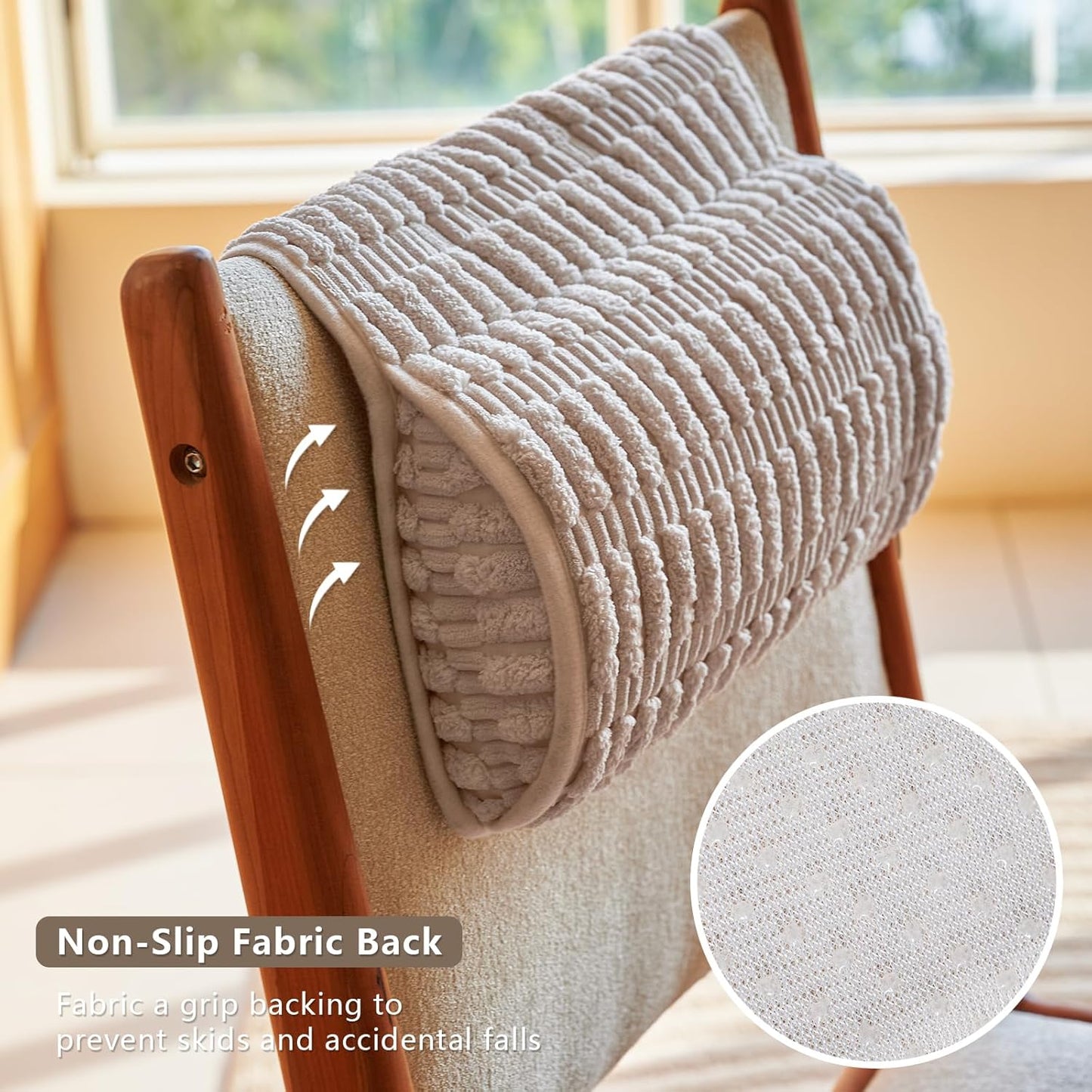 Headrest and Support Pillow,Recliner Pillow for Neck, Head, or Foot for Office or Massage Chairs, Neck Pain Relief and Cervical Support. Nonslip, Removable Cover(Khaki, 5.5" Wx13 Lx3 H)