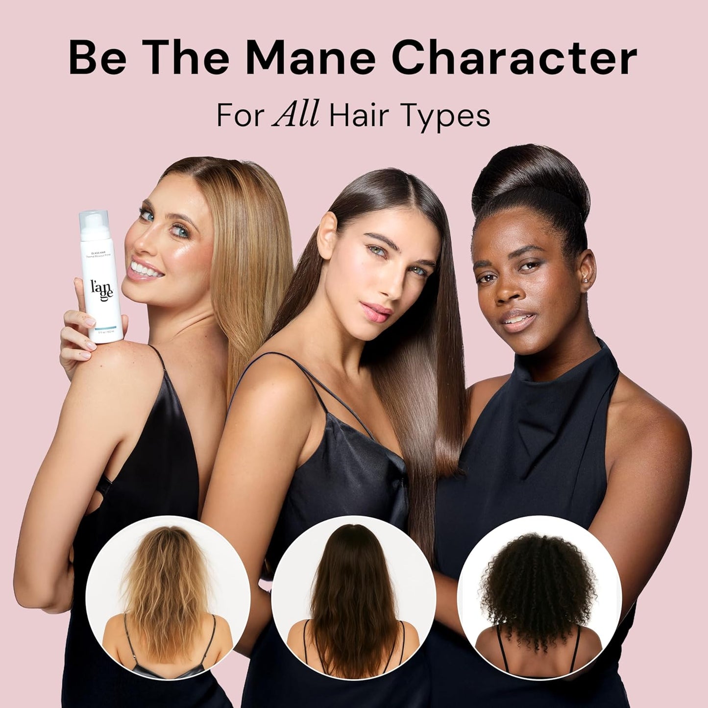 L'ANGE HAIR Glass Hair Heat Protectant Spray | Anti-Frizz Blow Dry Mist | Long Lasting Hold & Shine | Humidity Protection | Thermal Heat Protection Spray | Lightweight Blow Out Primer, 5 fl oz Bottle