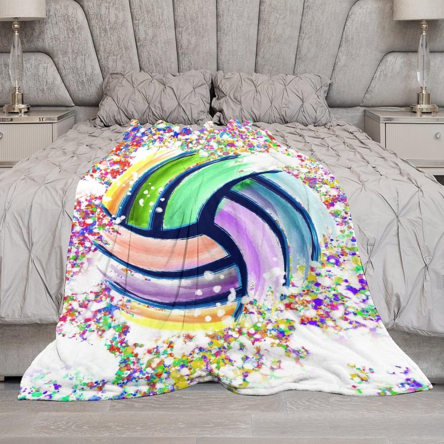 Volleyball Blanket Gifts - 60"x80" Sports Throw Blanket for Adults, Kids - Colorful Soft Plush Throws for Bed, Couch & Living Room