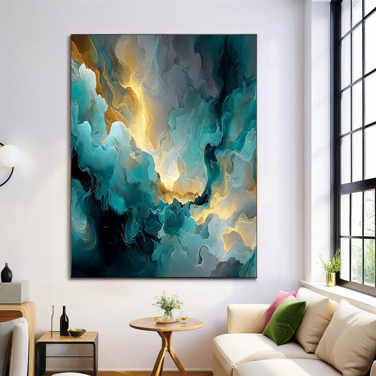 GDJSMIN Abstract Art Scene Wall Art, Dream Cloud Pattern Poster for Reading Room Living Room Decor 16x 24 inch Unframed