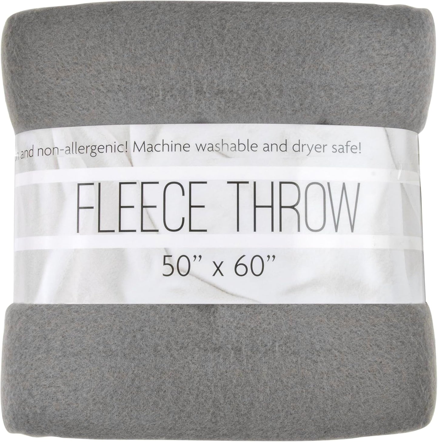 50x60 Throw Blankets, Ultra Soft Hypoallergenic Fleece Fall Throw Blanket for Livingroom, Couch, Chair, Bed, Grey Heather