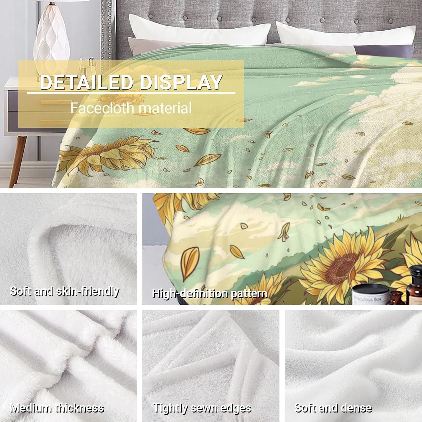 Fox and Full Moon Fleece Blanket Gifts for Kids Girls, Woodland Night Scene Throw Blankets for Women Adults, Cozy Lightweight for Couch Bed Room Home Decor, 50x60 in