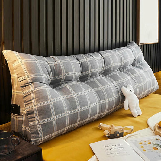 Triangular Headboard Pillow,Cute Triangle Cushion Reading Pillow,Large Bolster Positioning Support Removable Wedge Pillow for Daybed Bunk Bed Dorm~/