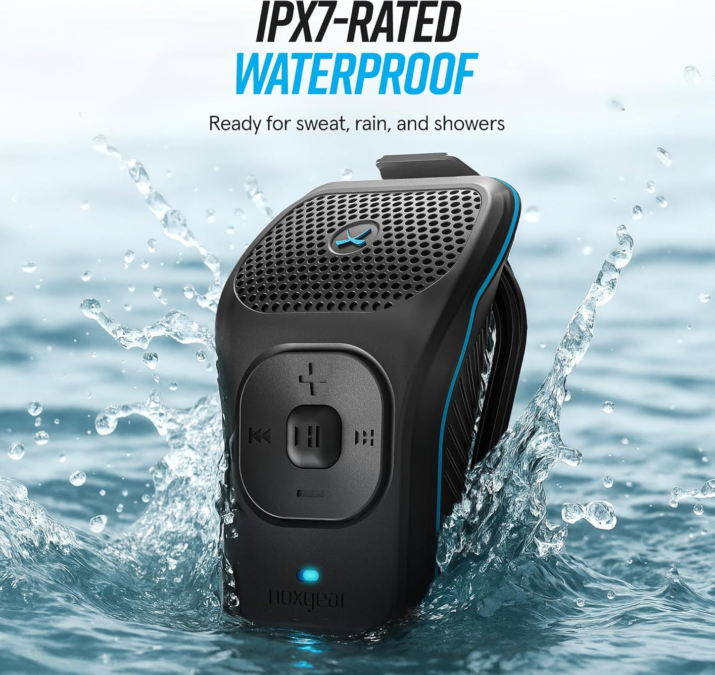noxgear 39g Wearable Bluetooth Speaker, Magnetic Mini Clip-On, Waterproof Up to 15 Hours Playtime | Clip On Bluetooth, Wearable Speaker with Microphone, 100ft Range