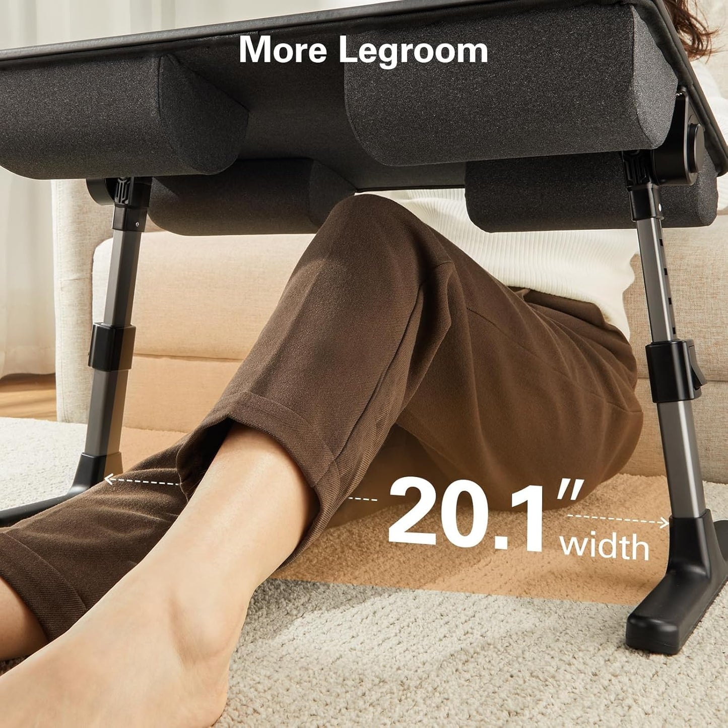 HUANUO Laptop Bed Desk, Laptop Tray Computer Lap Desk for Bed Couch Sofa Floor, Bed Tray for Working, Eating, Foldable Lap Stand Table with Height Adjustment & 35° Adjustable Tilt Angle, HNLD19