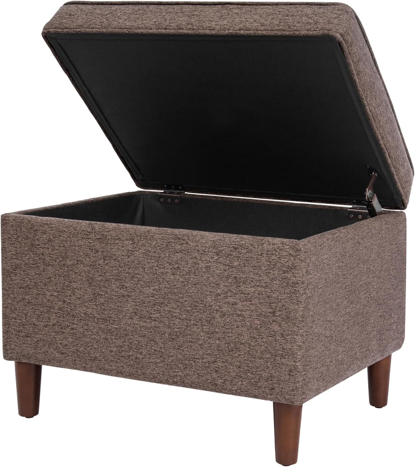 HomePop Home Decor | Dinah Collection Modern Storage Ottoman | Ottoman with Storage for Living Room & Bedroom (Chocalate Brown)