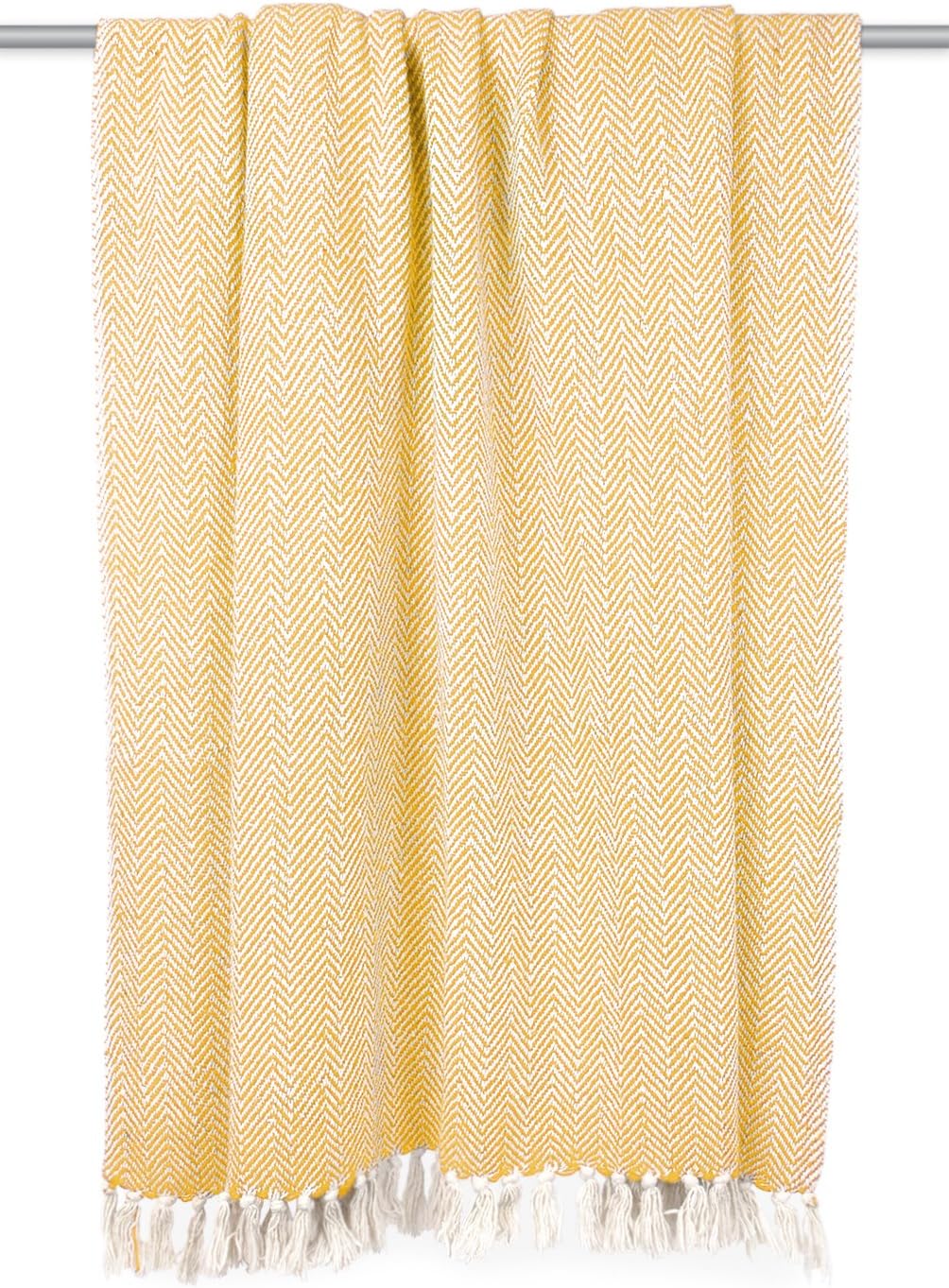 DII Chevron Throw Collection Handloomed Cotton, 50x60, Marigold