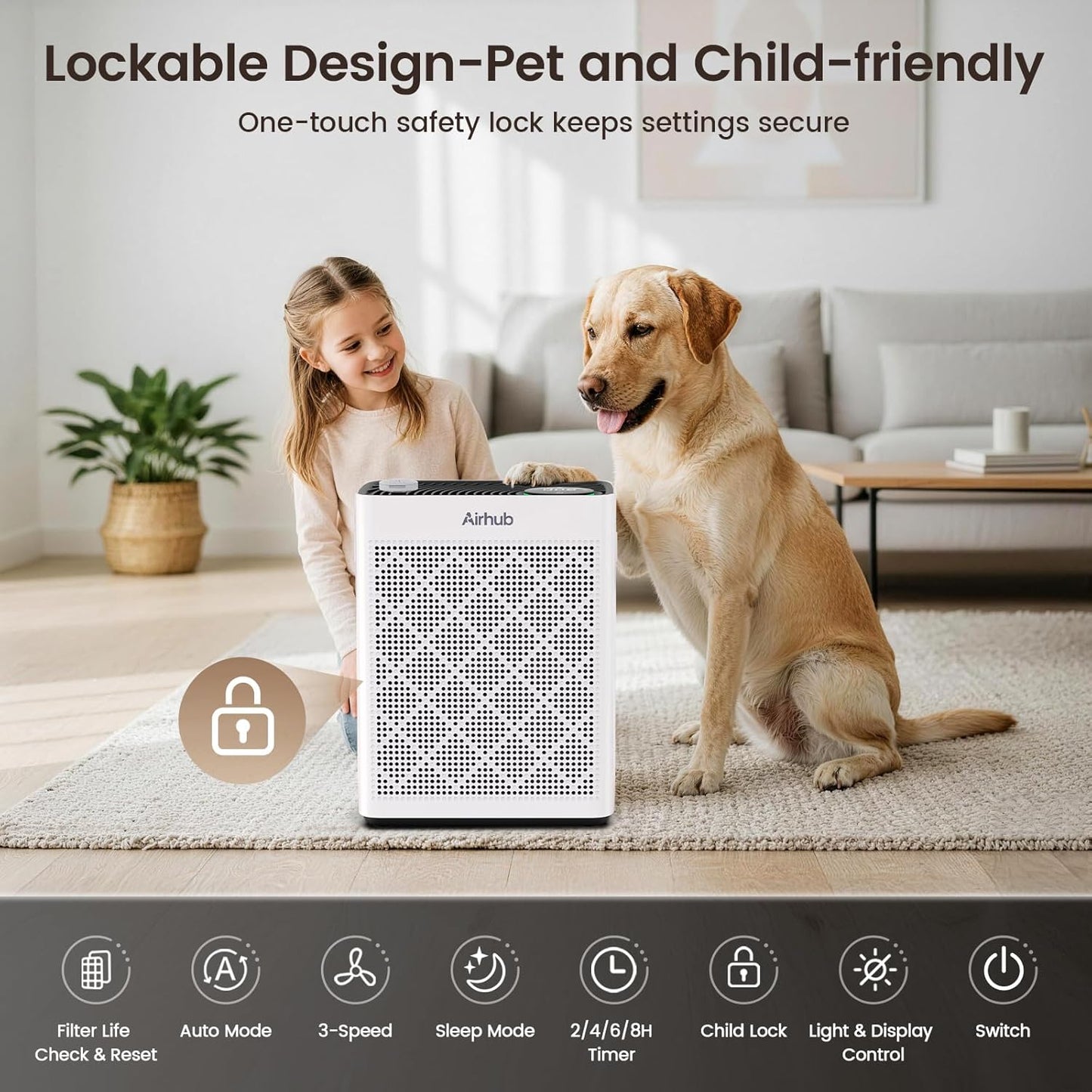 Air Purifier for Home, Air Purifiers for Bedroom Large Room,AHAM-Verified with PM 2.5 Monitor Washable Filter Hepa Air Cleaner Sleep Mode, Auto Mode with Fragrance for Pets,Dust, Smoke, Pollen