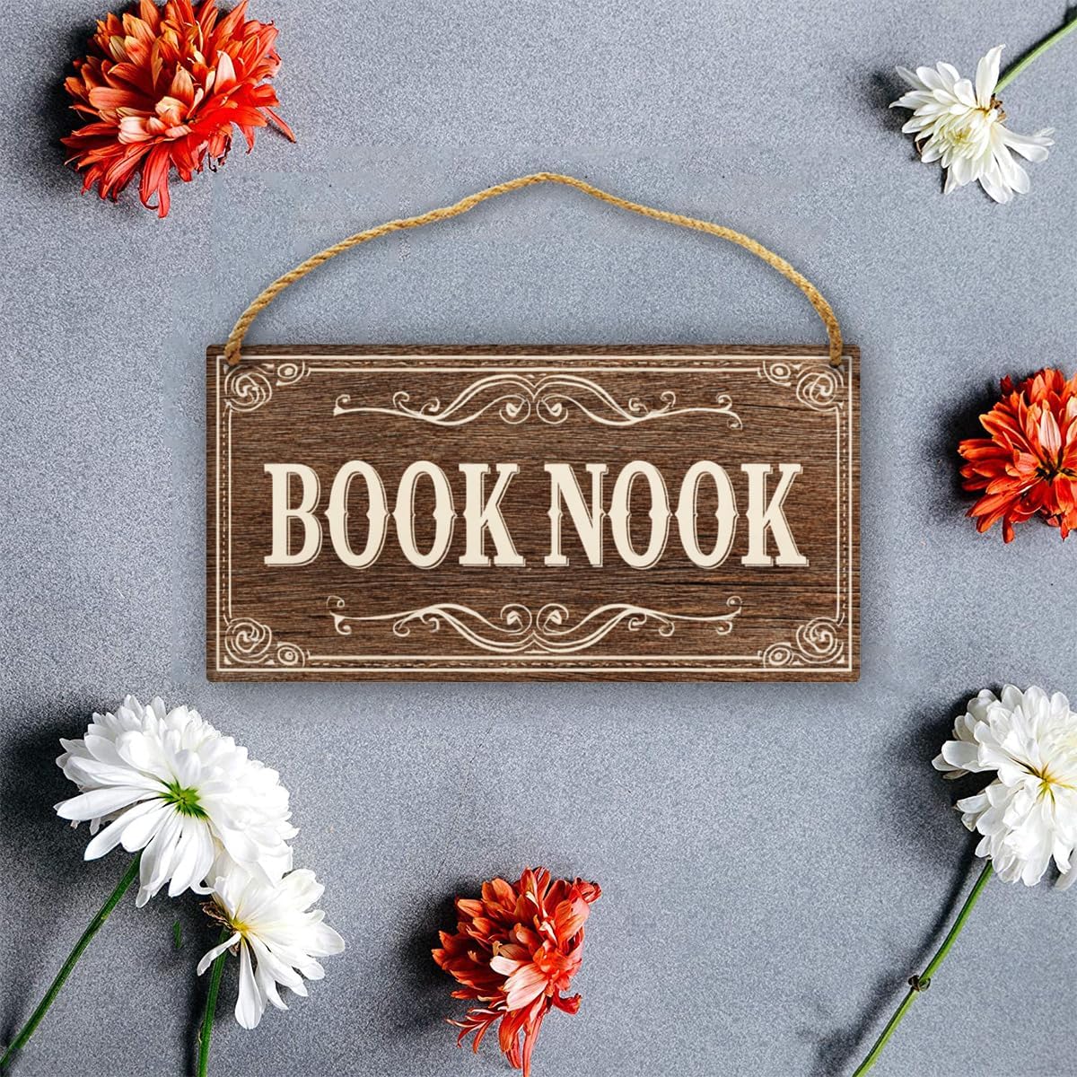 Book Nook Sign Reading Room Decor Little Library Wood Sign Bookshelf Decor Bookish Gifts Book Party Decorations Reading Offic Wall Art 10 X 5 Inch