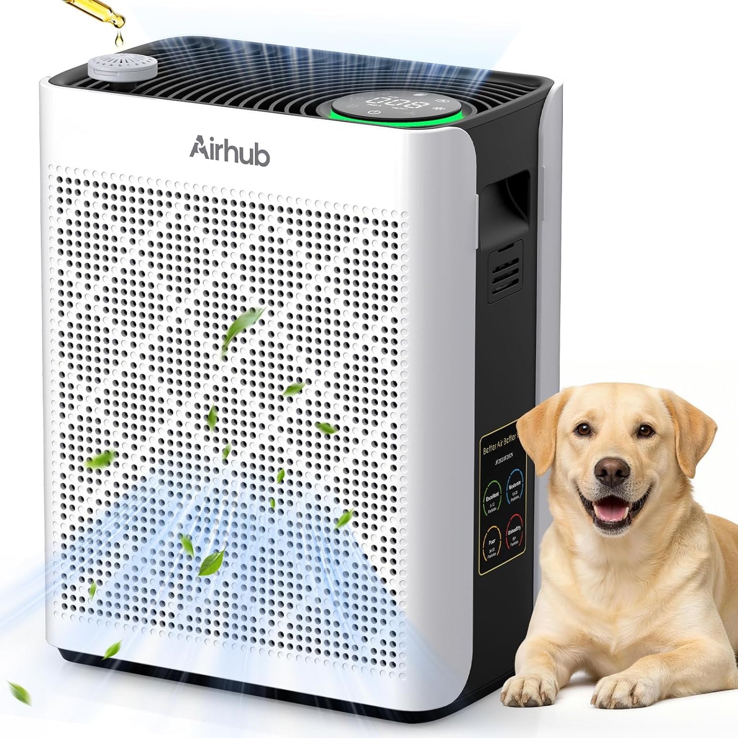 Air Purifier for Home, Air Purifiers for Bedroom Large Room,AHAM-Verified with PM 2.5 Monitor Washable Filter Hepa Air Cleaner Sleep Mode, Auto Mode with Fragrance for Pets,Dust, Smoke, Pollen