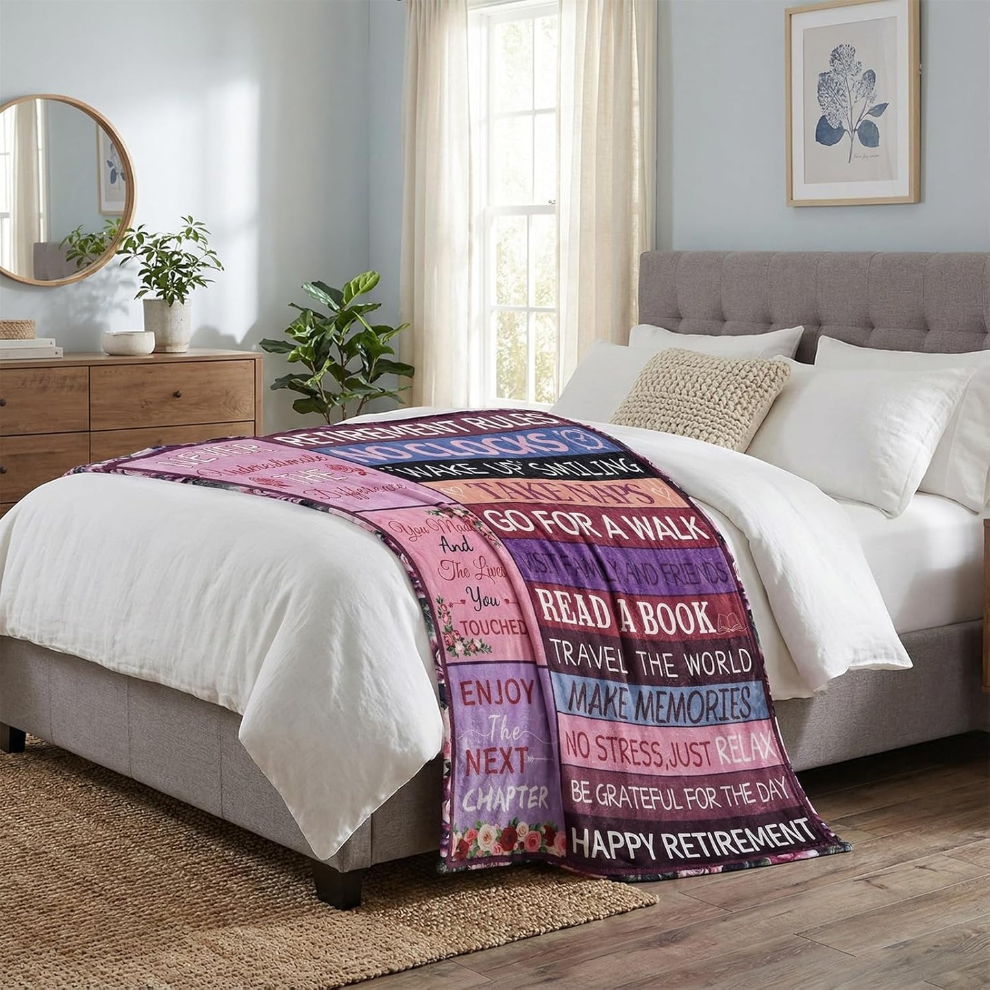 Happy Retirement Gift for Woman 2026 Retirement Blanket 60"X50", Funny Retired Gifts for Women Mom Coworkers Nurse Teacher Retirees, Goodbye Gifts for Coworkers