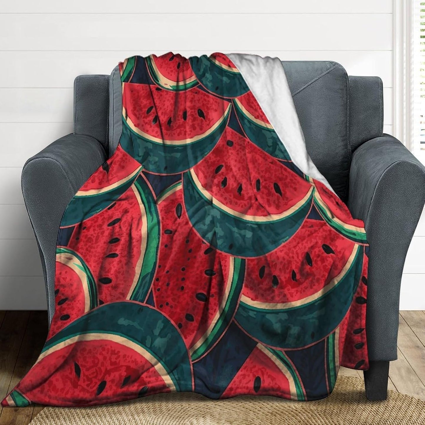 Red Watermelon Blanket Super Soft Lightweight Throw Blanket Cute Cozy Warm Bed Blanket Decorative Fuzzy Blanket All-Season Home Decor Gift for Sofa Couch Living Room 50"*60"（130 * 150cm）