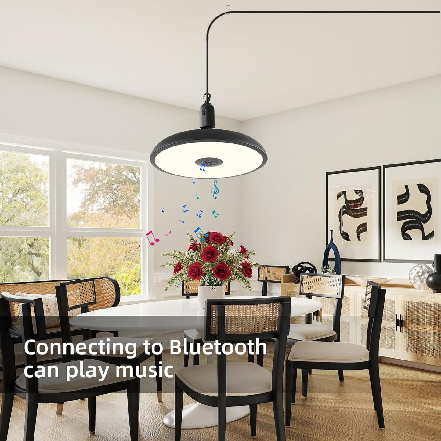 HOREVO Plug in Pendant Light Hanging Lamp Fixture for Kitchen Island 18W Farmhouse Adjustable Pendant Lighting with Color Change for Kitchen, Bar, Dining Room, Bedroom, Living Room, Entryway, Garage