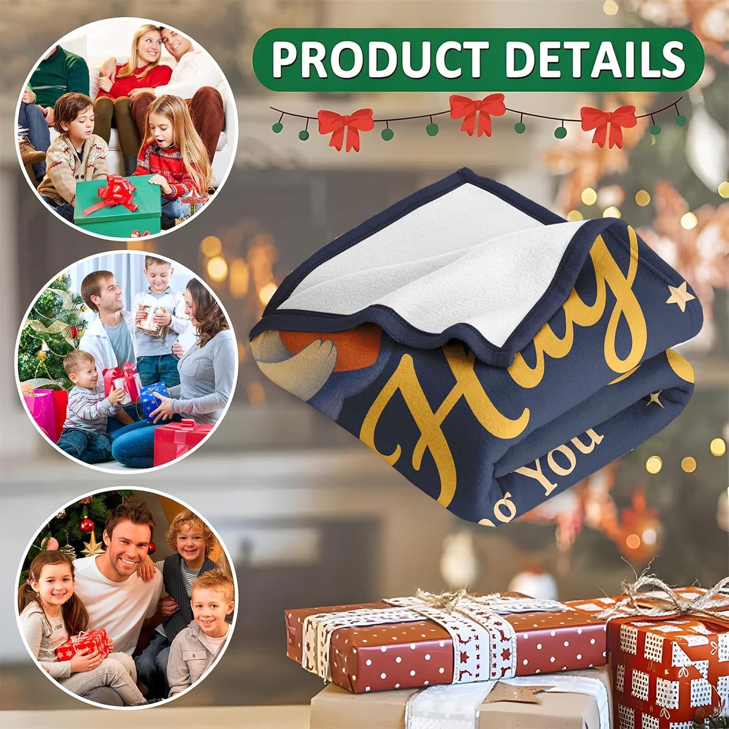 Hug Blanket Gift - This Blanket is My Hug Day & Night, Get Well Gifts and Thinking of You, Feel Better Recovery, Long-Distance Support, 50'' x 60'' Throw for Women Men Friends
