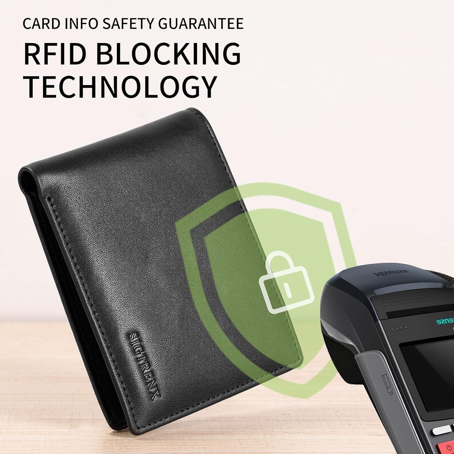 Leather Wallets for Men, Genuine Leather Mens Wallets Bifold Rfid Blocking with 2 ID Windows