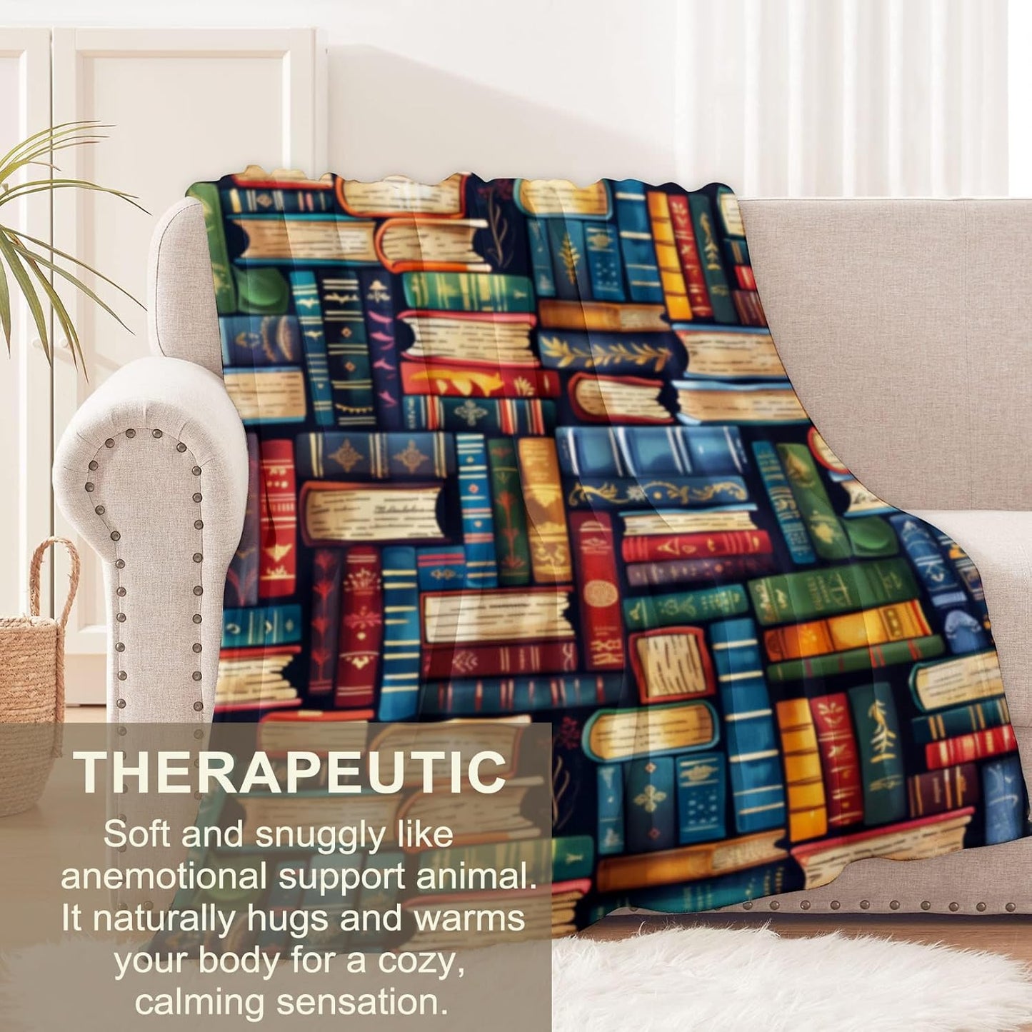 Flannel Book Club Gifts Blankets, Librarian Reading Lover Bookish Throw Blanket for Sofa Couch Bed Living Room, Soft Warm Cozy Book Decor, 60" x 50"