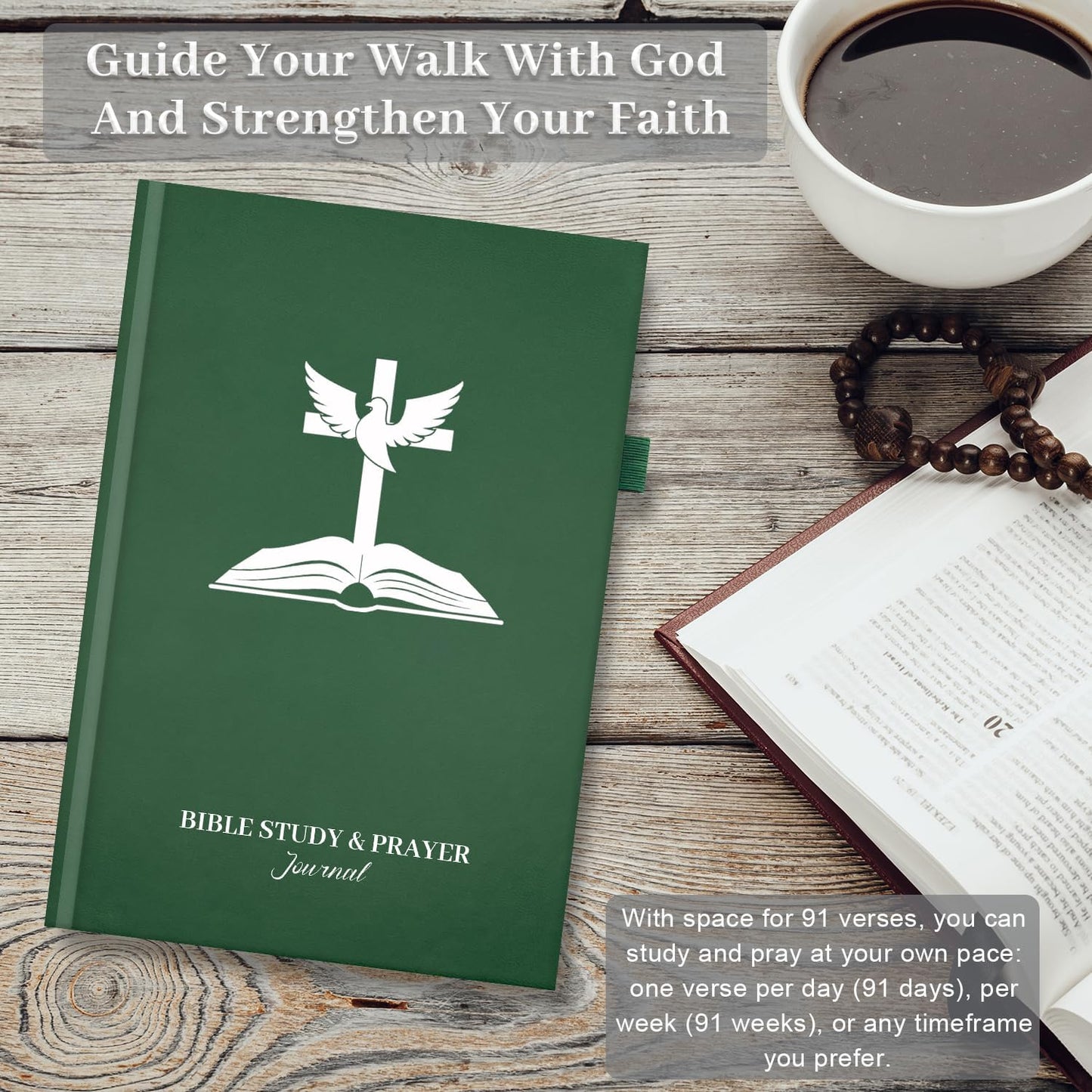 Bible Study Journal & Prayer Journal with Bible Reading Tracker, Verse Mapping Journal, Christian Devotional & Faith Planner, Church Notebook for Note Taking, Religious Gifts for Women Men
