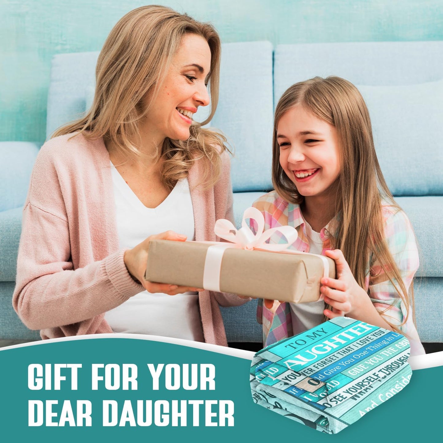 Daughter Gifts from Mom Dad, Daughter Birthday Gifts, Valentines Gifts for Daughters 80"x60" Blankets & Throws for Christmas Mothers Day Graduation