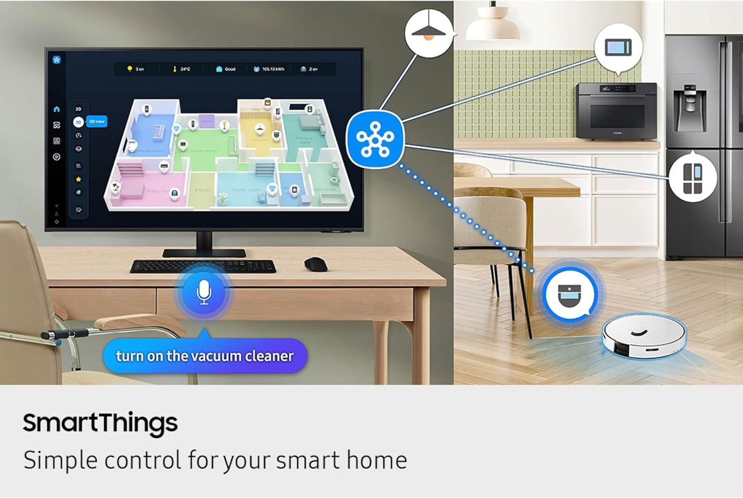 Samsung 43” Smart Monitor M7 (M70F) 4K UHD Display, Samsung Vision AI, Smart TV Apps, Gaming Hub, USB-C, HDMI and USB-A, Black, LS43FM702UNXZA, 2025