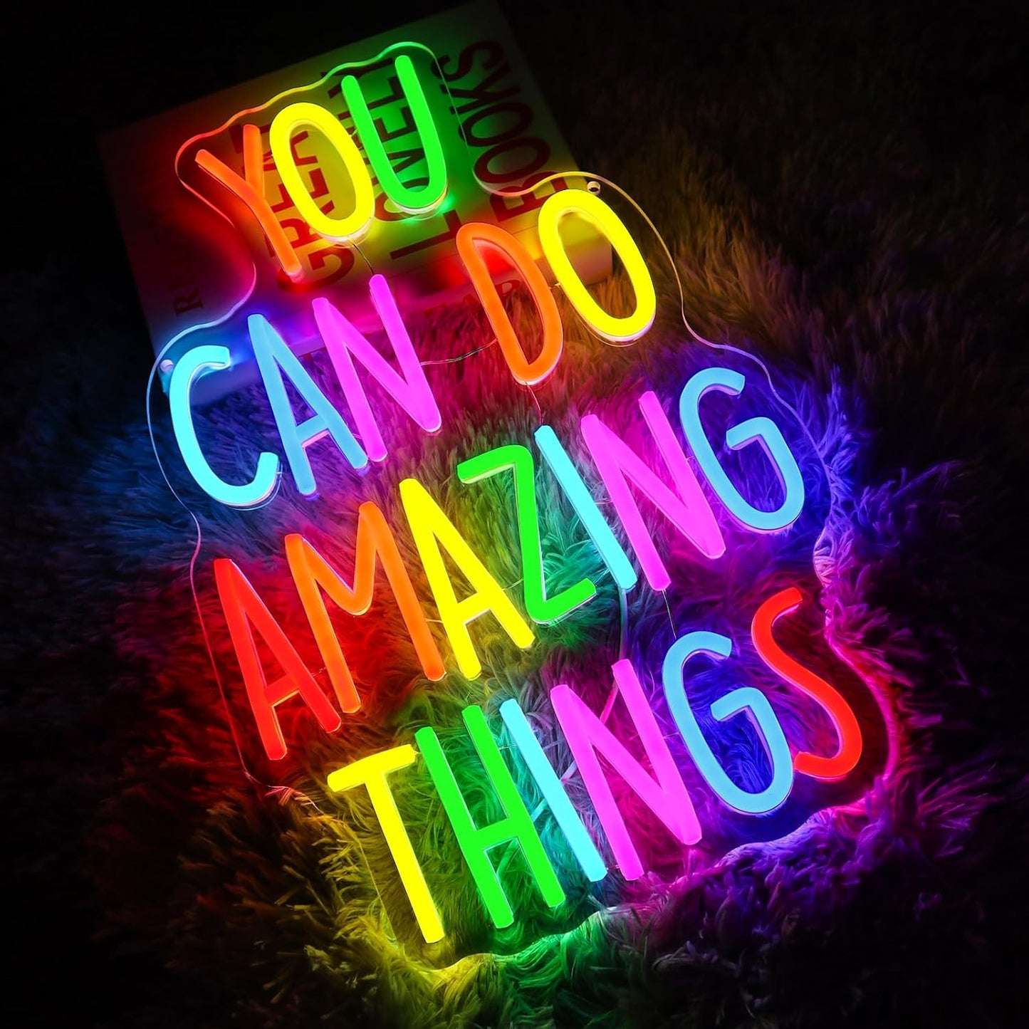 You Can Do Amazing Things Neon Sign for Wall Decor Dimmable Letters Led Sign for Bedroom Colorful Neon Light for Daycare Home Classroom Playroom School Home Party Wall Art Decoration