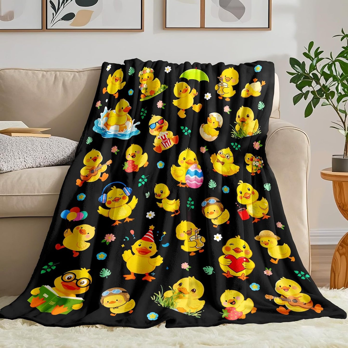Duck Blanket Gifts Ultra Soft Flannel Ducks Throw Blanket Cartoon Duck Blanket Merch Gifts for Kids Adults 50"x40"