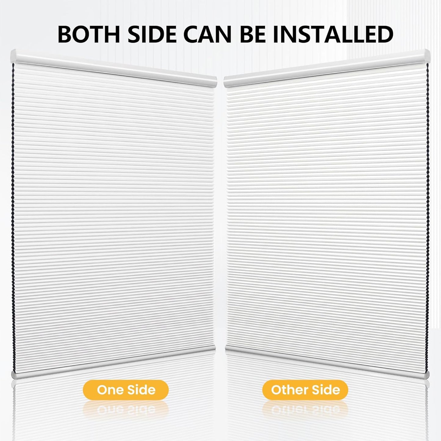 Cellular Shades Cordless Blackout Blinds Honeycomb Window Shades for Bedroom, Blinds for Window and Door, Home and Office, White, 35" W x 72" H SUNFREE