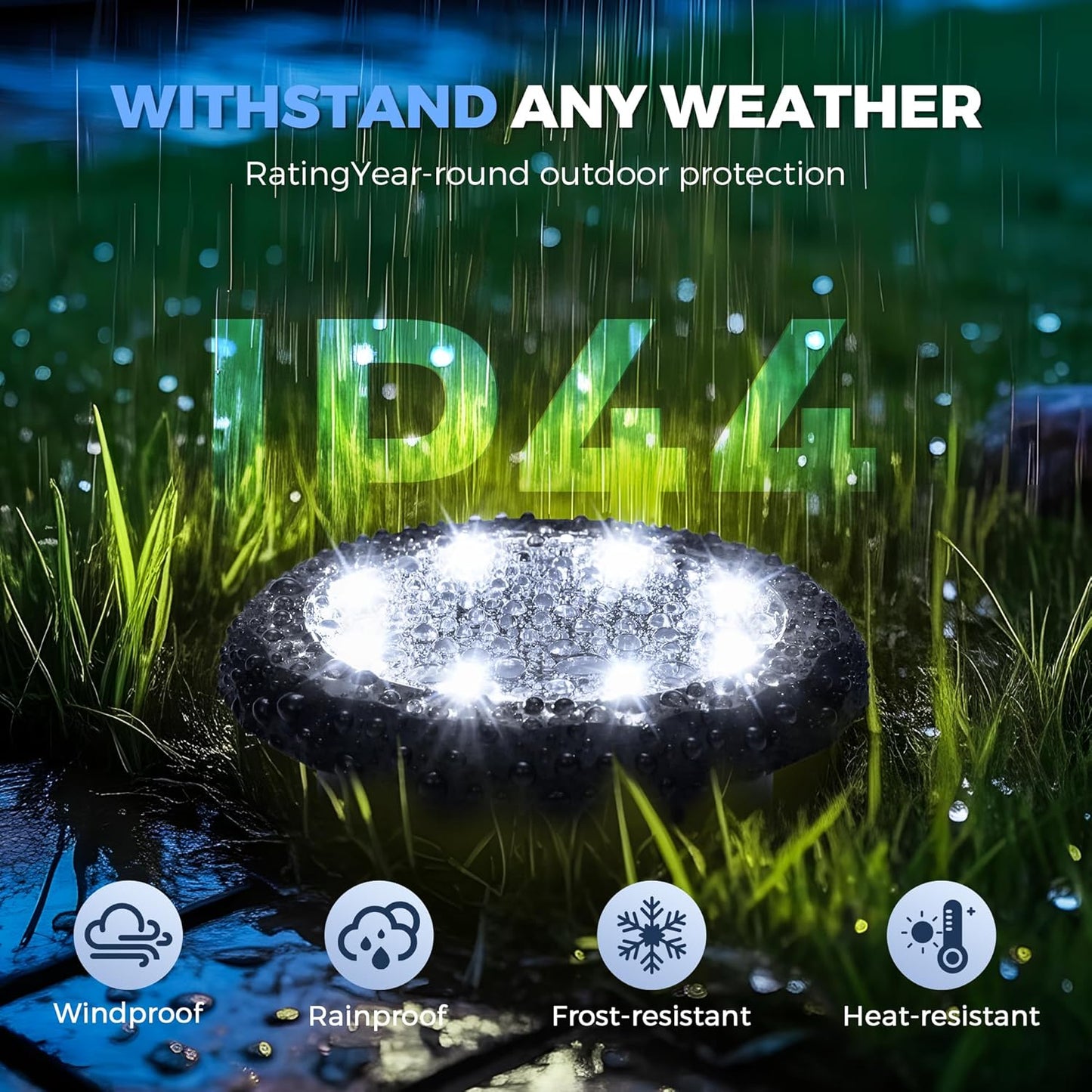 SOLPEX Mini Solar Ground Lights, 12 Pack Solar Lights Outdoor Waterproof, Landscape Lighting for Garden Pathway Driveway Walkway (Cool White)