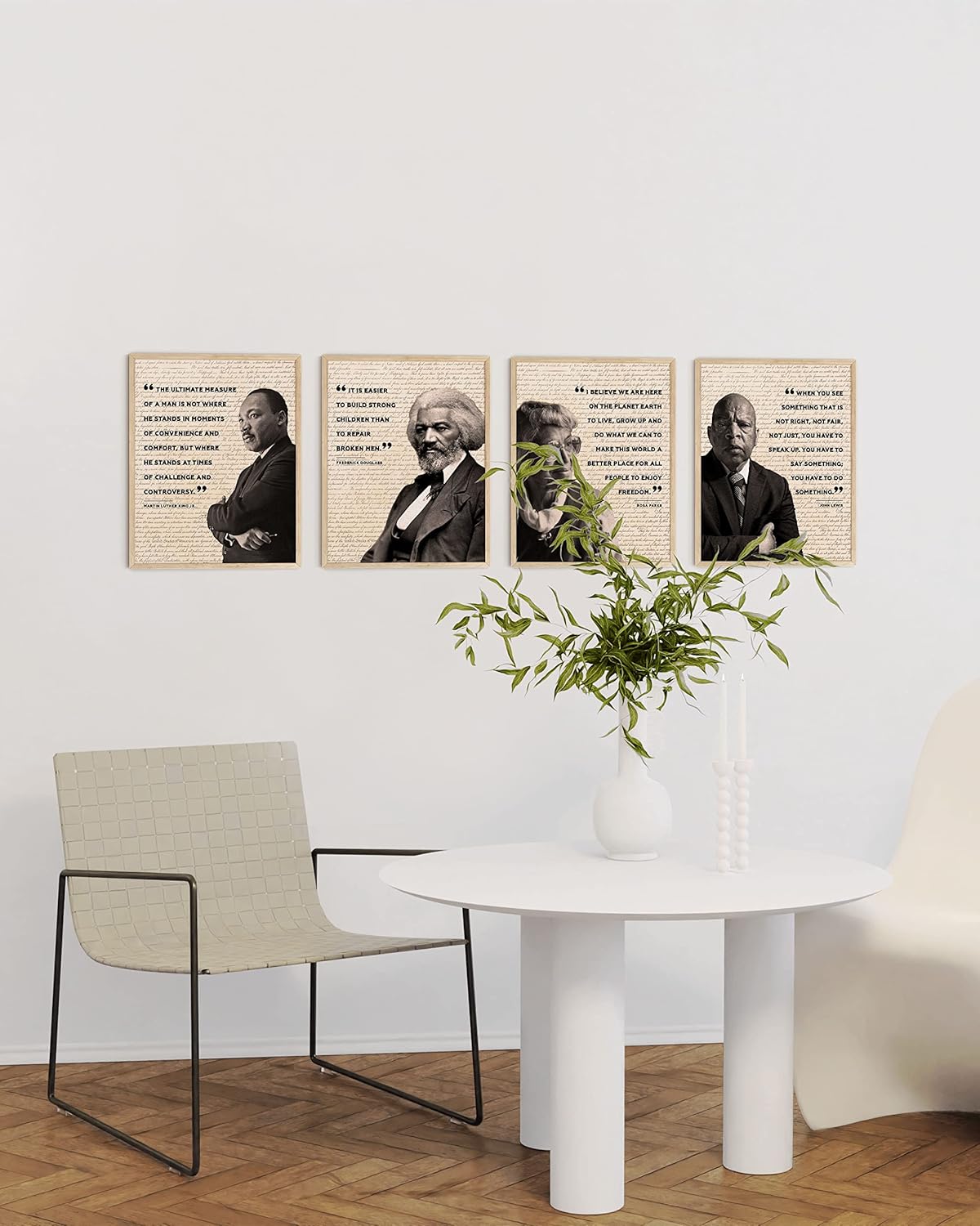 HAUS AND HUES Black History Posters for Classroom - African American Art, Black History Month Decorations & African American Posters for Classroom, Quotes (Beige Frame, 8x10)