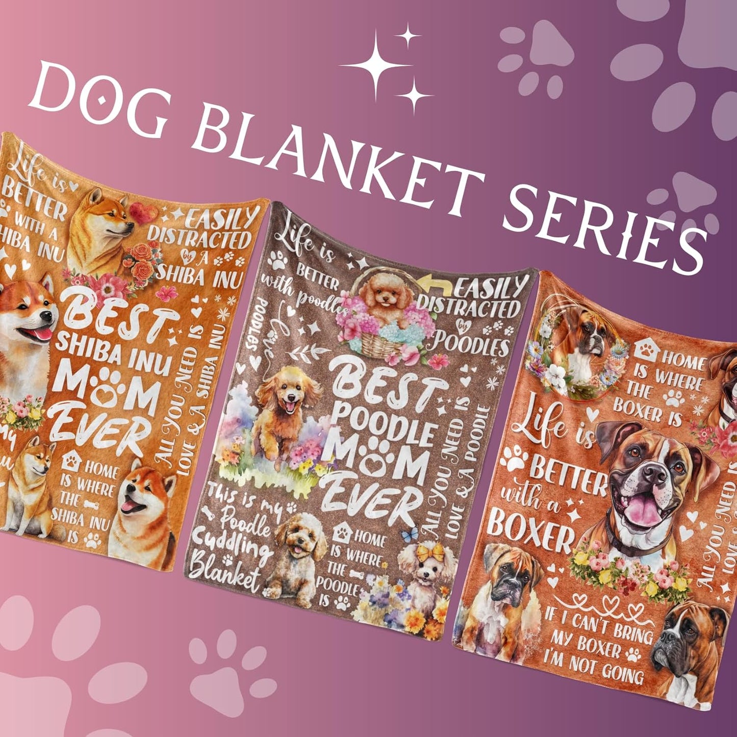Poodle Gifts for Women, Best Unique Poodle Flannel Throw Blanket for Poodle Mom, 50 x 65 inch, Skin Friendly, Novelty Poodle Mom Gift