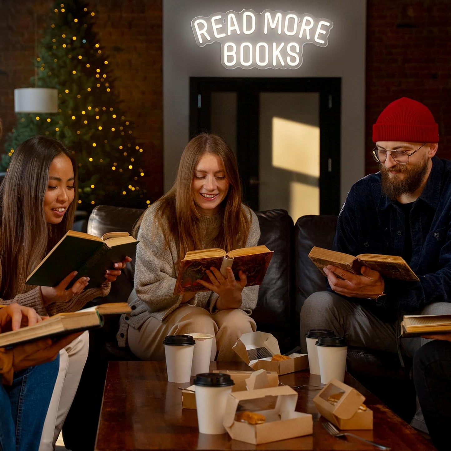 Read More Books Neon Sign Dimmable Book LED Light up Sign for Bedroom Bookstore Reading Room Library Museum Study Room Classroom Wall Decor USB Powered Kids Gifts (15"*6.3")