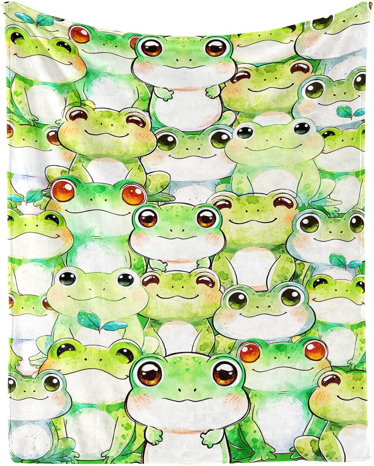 Frog Throw Blanket - Soft Flannel Blankets for Teens Adults Women Men Frog Lovers - Warm Throw Blankets for All Season Lap, Chair, Sofa, Couch, Bed - 80"x60"