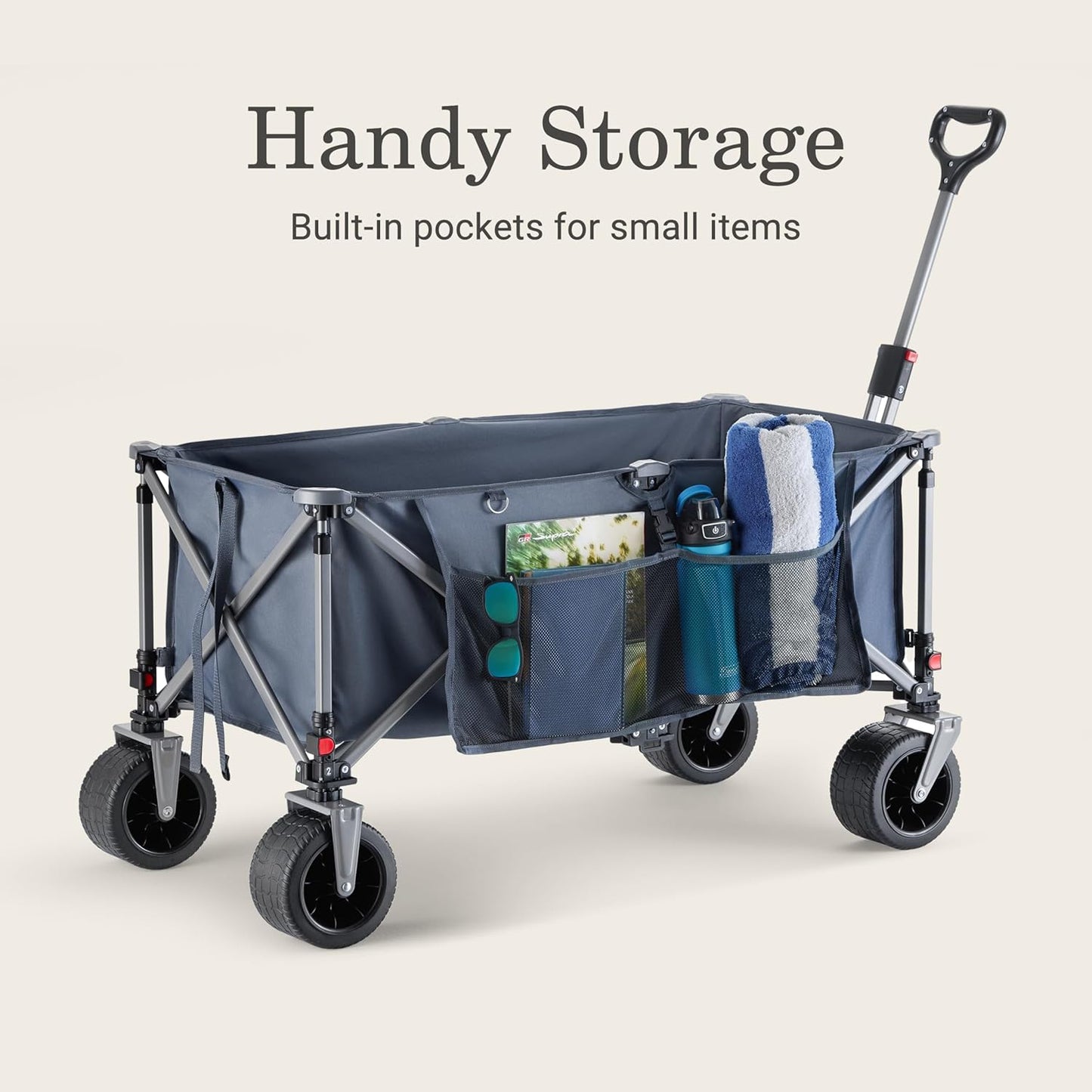 Coleman XL Collapsible Wagon, Heavy‑Duty 400 lb Capacity, Large 50+ Gallon Utility Cart with All‑Terrain Wide‑Base Wheels, One‑Pull Folding Design, Removable Wheels & Ergonomic Handle – Blue