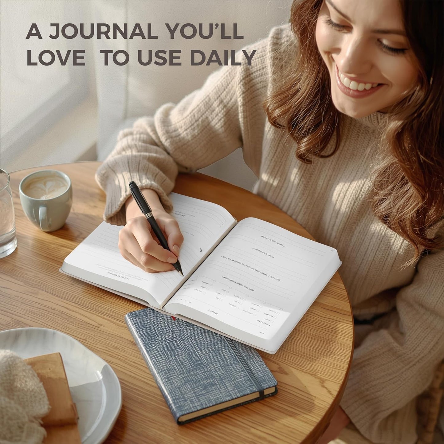MindPanda Reflect Journal - The Ultimate Guided Journal with Daily Prompts For Gratitude, Mindfulness & Daily Reflection - Mood Tracker & Gratitude Log for Happiness & Self Care. Premium Non-Bleed
