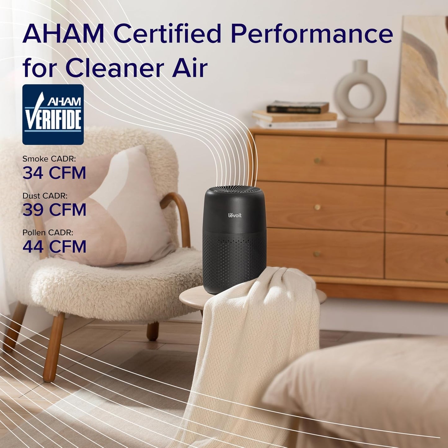 LEVOIT Air Purifiers for Bedroom Home, AHAM VERIFIDE, 3-in-1 Filter with Fragrance Sponge for Better Sleep, Filters Smoke, Allergies, Pet Dander, Odor, Dust, Office, Portable, Core Mini-P, Black
