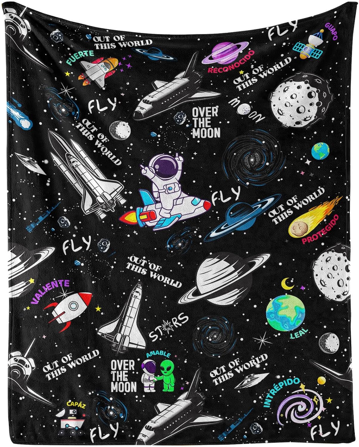 Solar System Throw Blanket - Soft Flannel Blankets for Teens Adults Women Men Planets Lovers - Space Throw Blankets for All Season Lap, Chair, Sofa - 70"x50"