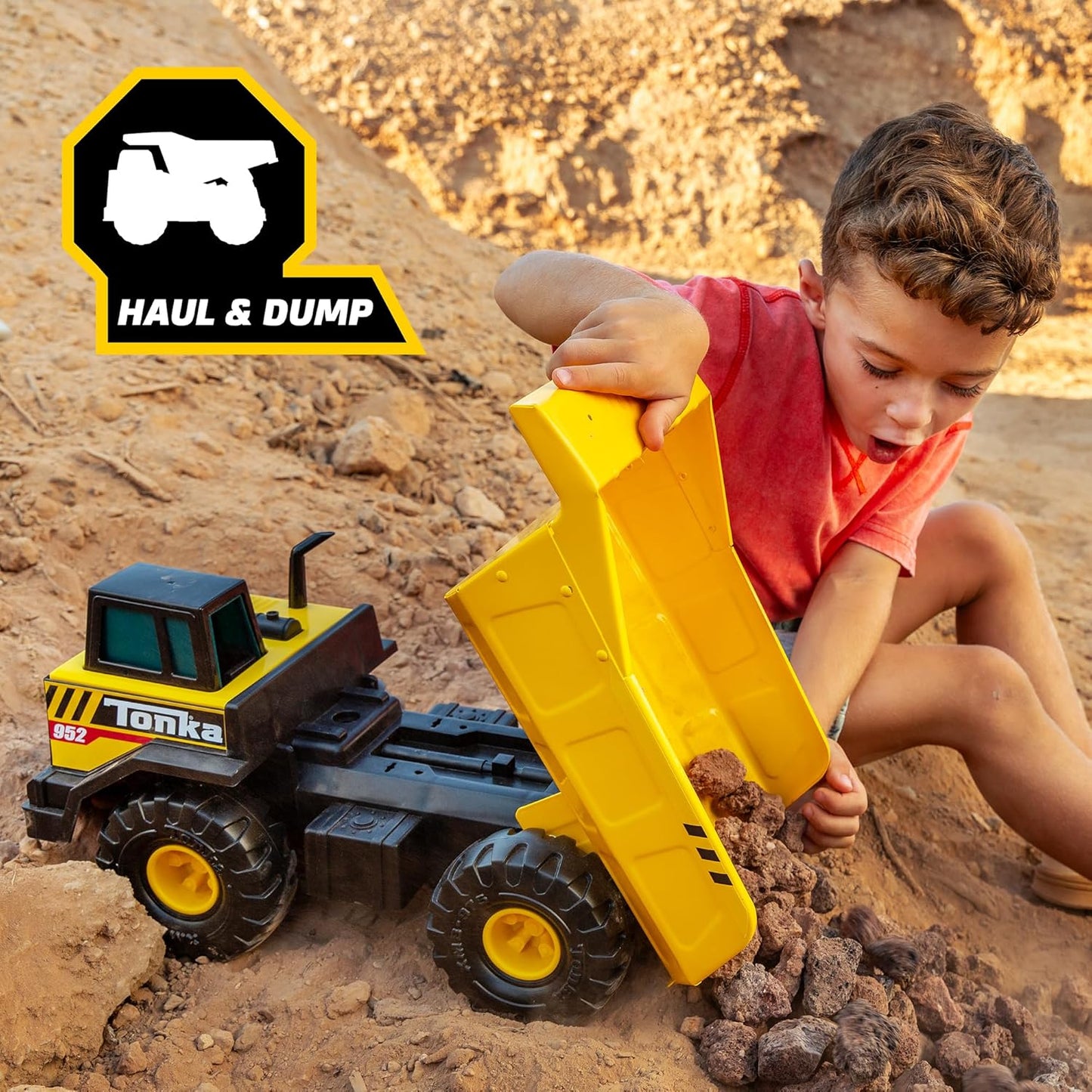 Tonka Steel Classics Mighty Dump Truck - Made with Steel & Sturdy Plastic, Yellow Toy Construction Truck, Boys and Girls, Kids, Toddlers, Ages 3+