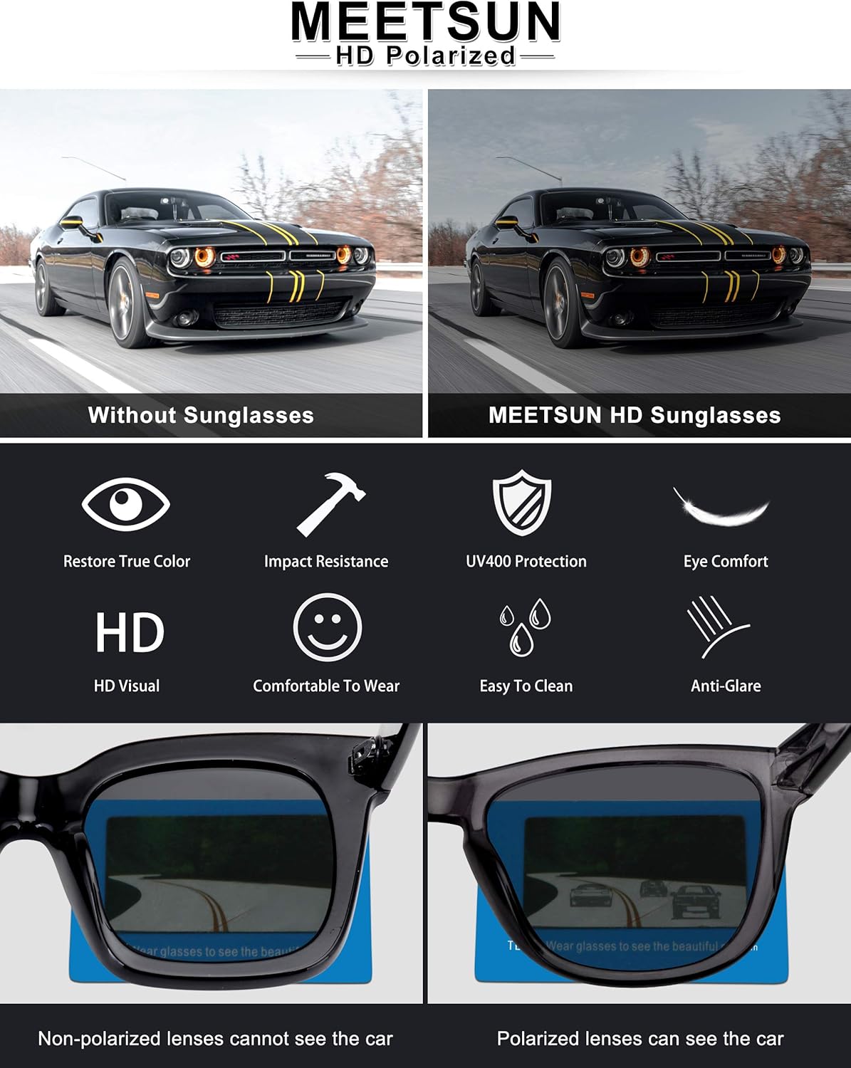 MEETSUN Polarized Sunglasses for Women Men Classic Retro Trendy Designer Style