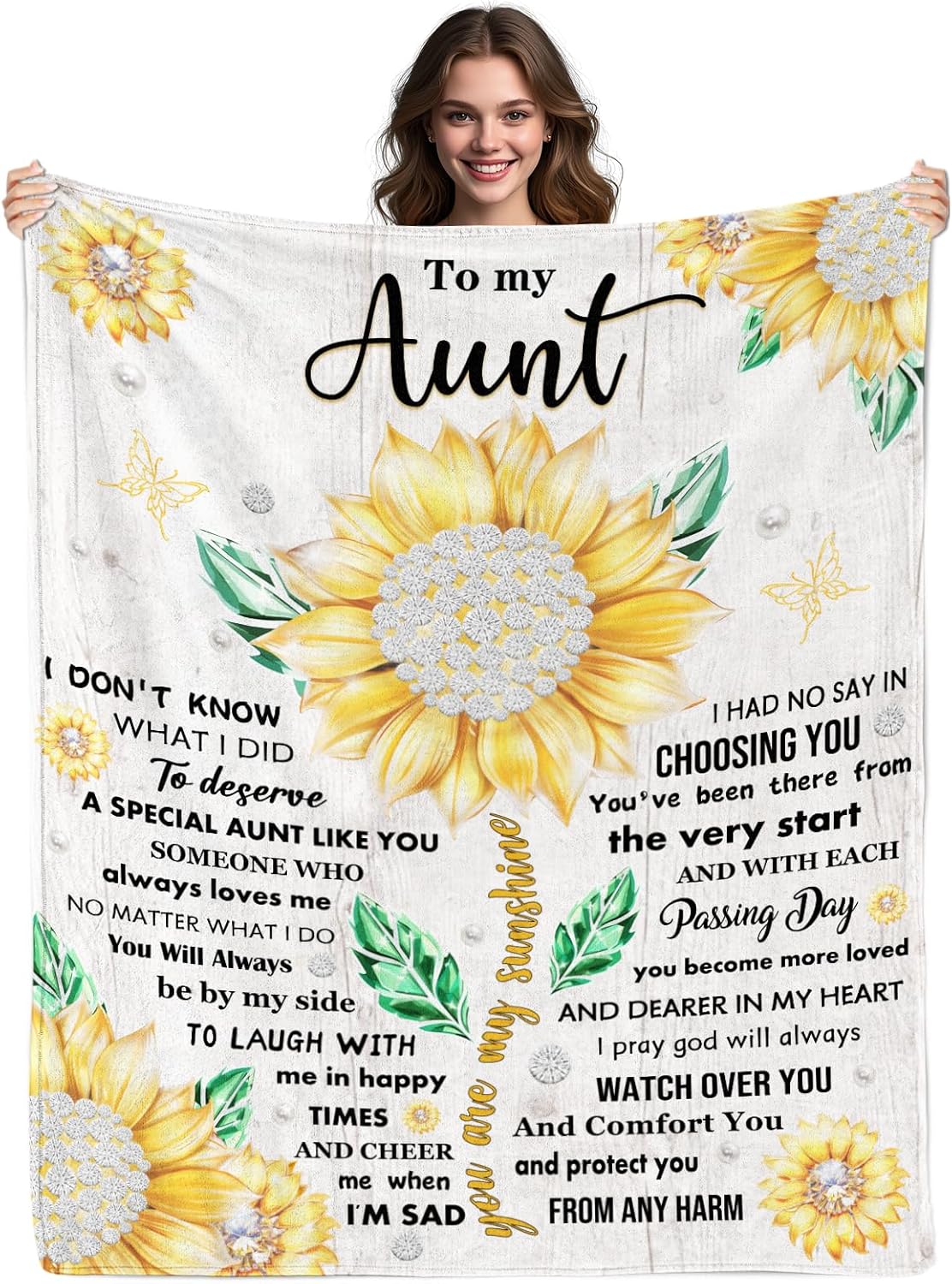 Aunt Gifts, Aunt Birthday Gifts, Aunties Blanket, Gift for Aunts from Niece Nephew, Auntie Gift Ideas, Birthday Thanksgiving Day Aunts Present, to My Auntie Throw Blanket 50" x 60"
