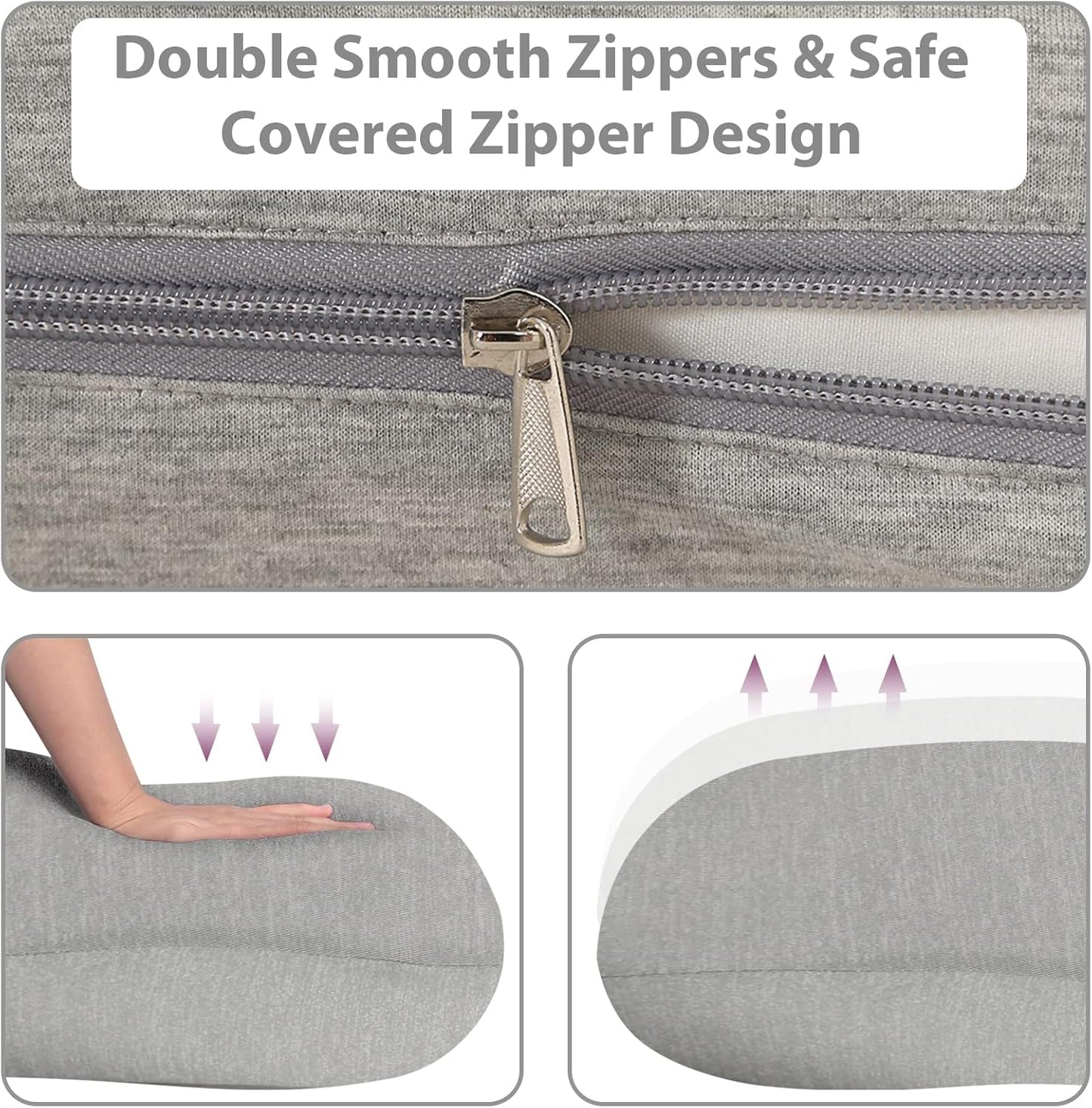 BATTOP Pregnancy Pillows for Sleeping,Maternity Pillow with Cooling Cover,Support for Belly,HIPS, Legs,Pregnancy Must Haves,Side Sleeper Body Pillow