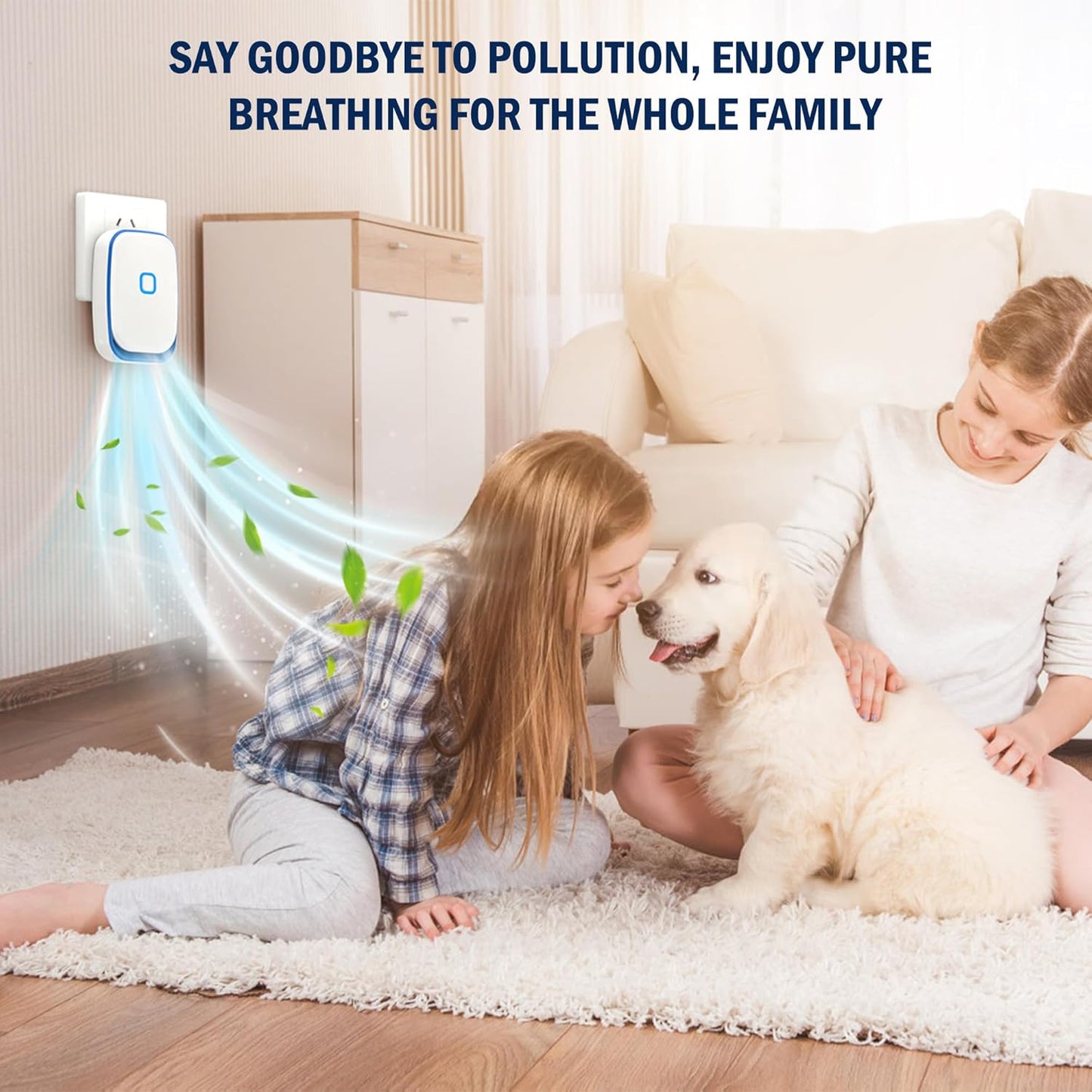 Plug-in Negative Ion Air Purifier/Household Air Purifier/Negative Ion Purification System/ 100 Million ions/hr, Filterless & Silent,for Living Room, Bedroom, Pet Odors, Smoke Dust(White, 6-Pack)