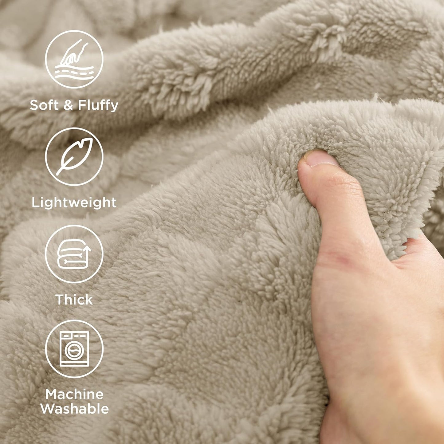 Bedsure GentleSoft Twin XL Blanket for Bed - Super Soft Cozy Fleece Blankets for Kids, Cute Throws for Girls, Dorm Room Essentials for Girls Teens Back to School, Neutral, 66x90 Inches