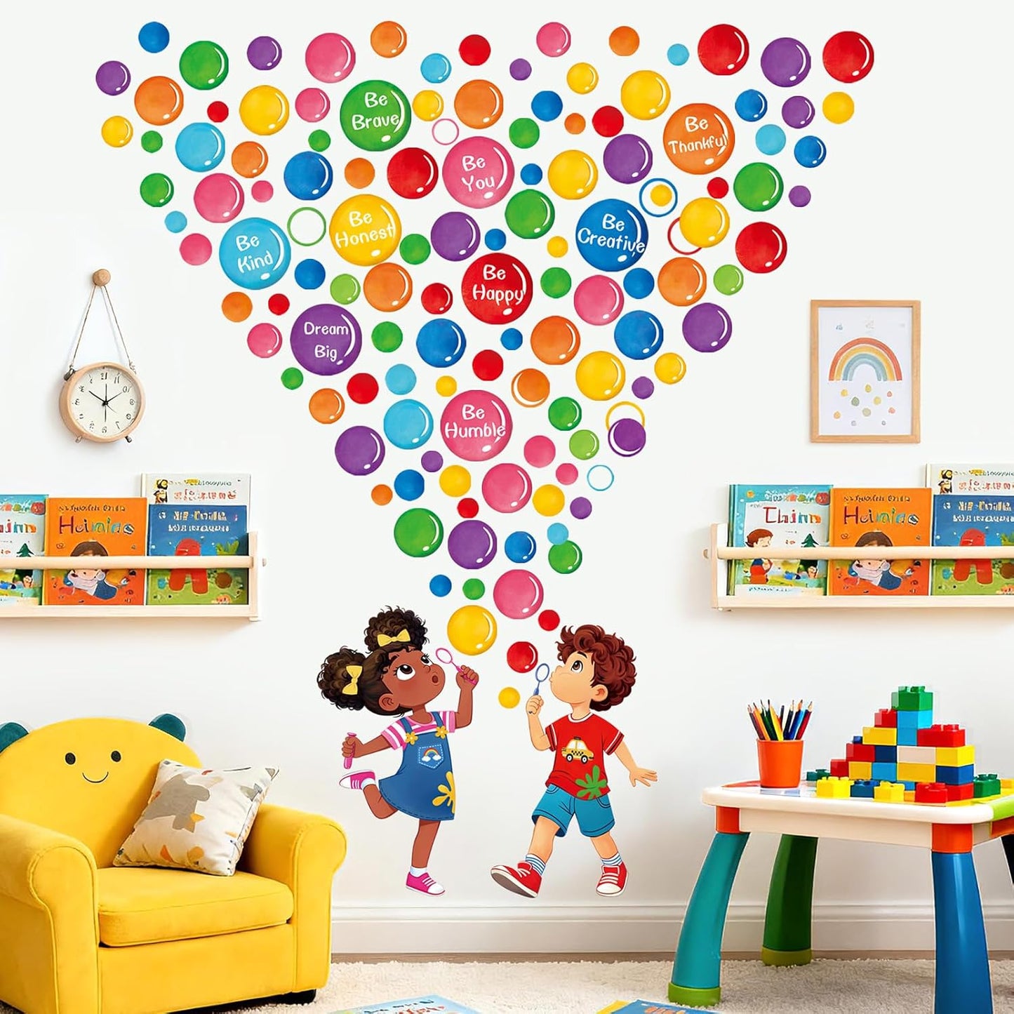decalmile Reading Corner Colorful Bubble Wall Stickers Inspirational Motivational Quotes Wall Decals Kids Playroom School Library Classroom Home Decor