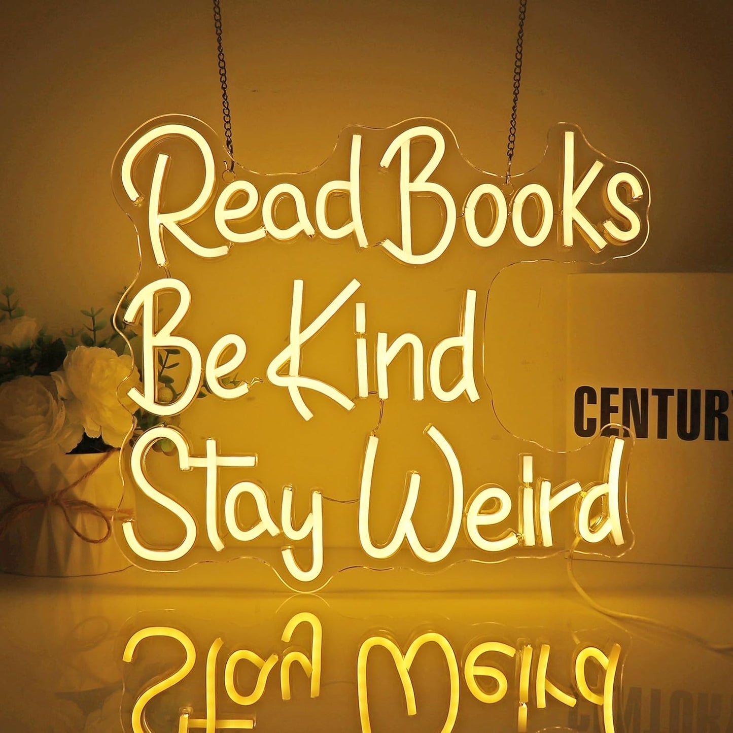 Read Books Be Kind Stay Weird Neon Sign for Wall Decor Led Neon Lights Up Signs for Birthday Party Club Gift