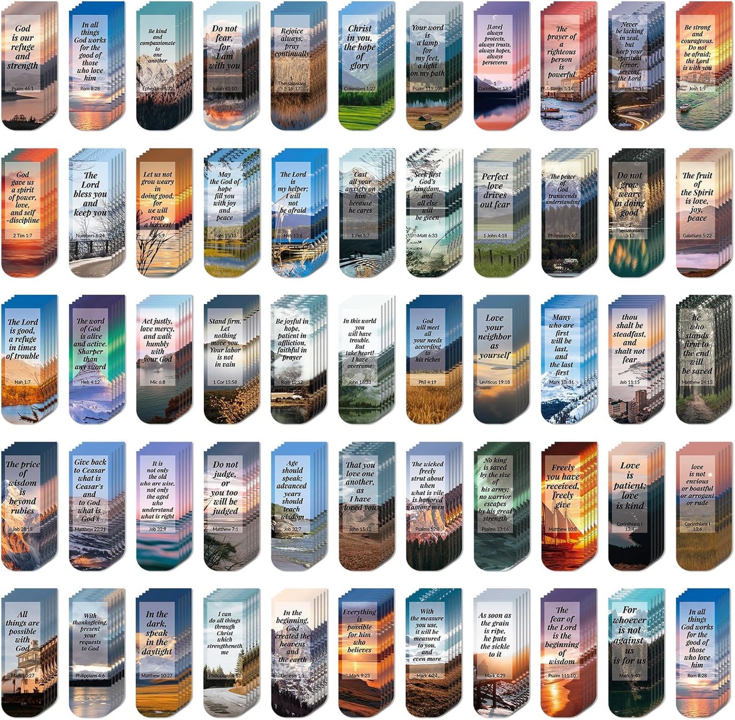 108 Pack Bible Magnetic Bookmarks Christian Magnet Bookmark Clips for Women Men Book Lovers Bible Page Markers for Teachers Students Reading School Office Home, Printing on 2 Side