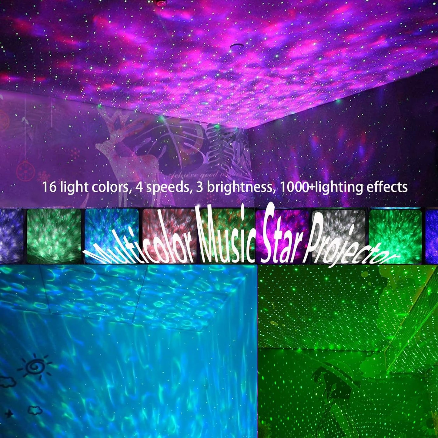 easeking Star Projector Galaxy Light Projector with Bluetooth Speaker, Multiple Colors Dynamic Projections Star Night Light Projector for Kids Adults Bedroom, Space Lights for Bedroom Decor Aesthetic