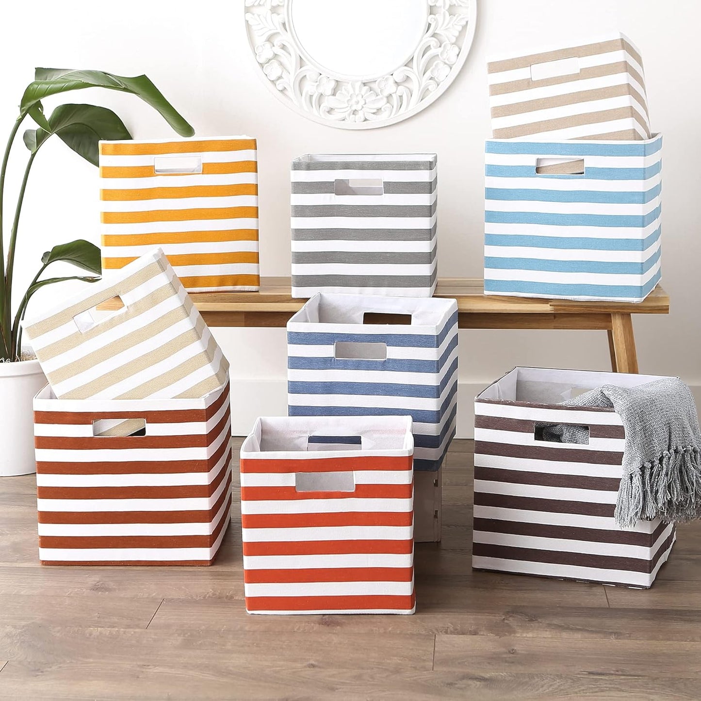 DII Polyester Cube Storage Collection Hard Sided Collapsible, 11x11x11, French Blue